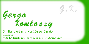 gergo komlossy business card