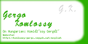 gergo komlossy business card